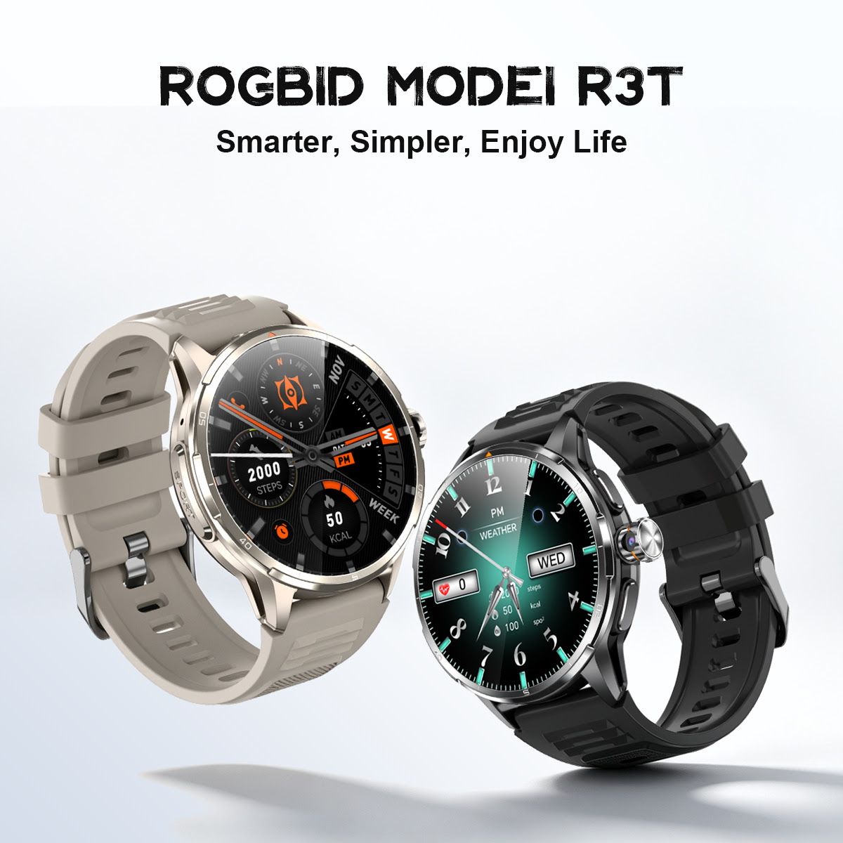 Rogbid R3T 4G Smartwatch: 1.65″ AMOLED, 3GB/32GB, GPS, IR Remote