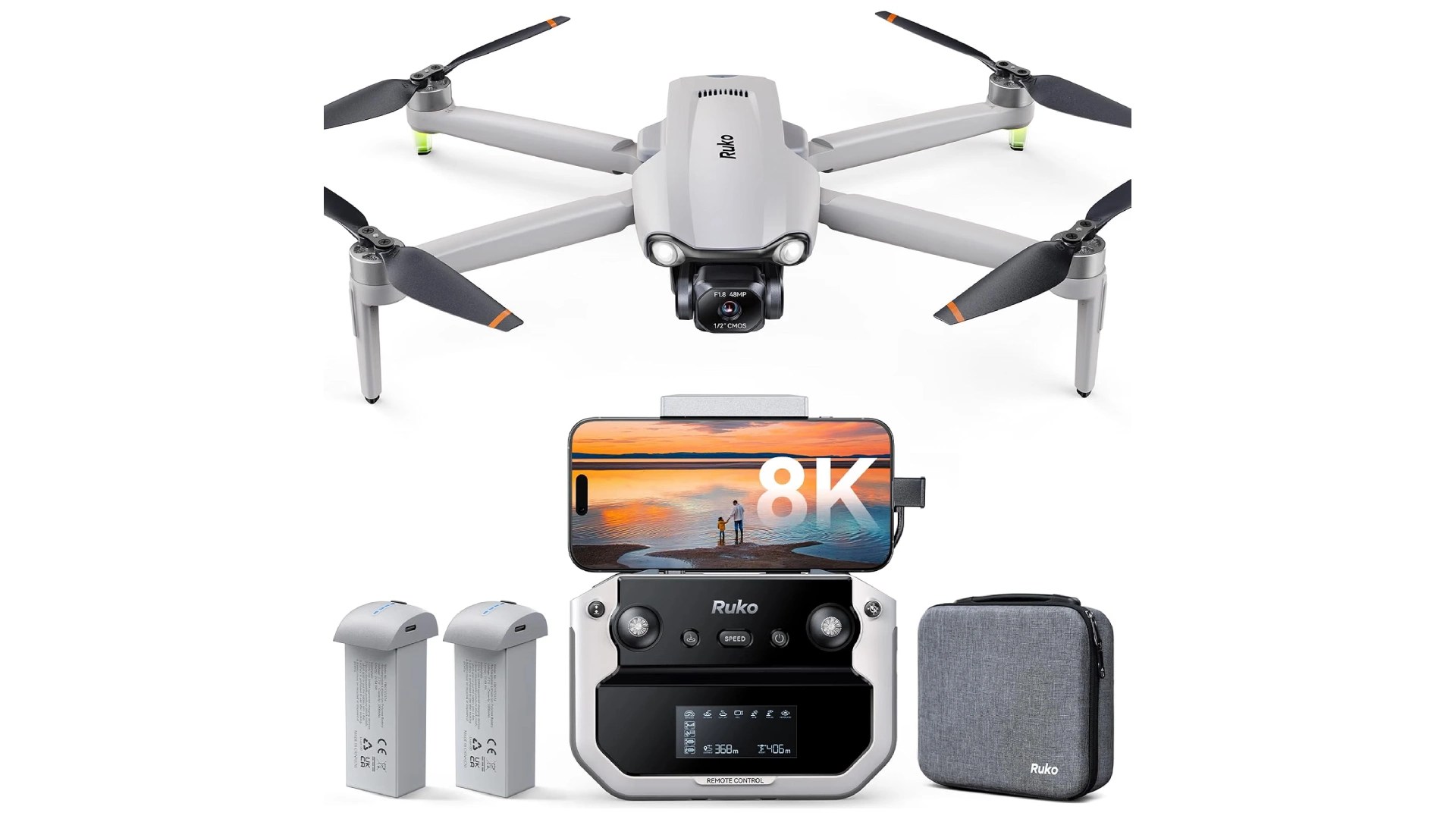 Ruko F11PRO 2 Plus: 8K GPS Camera Drone with 74-Min Flight Time, 4K Video & Low-Light Performance for $579.99