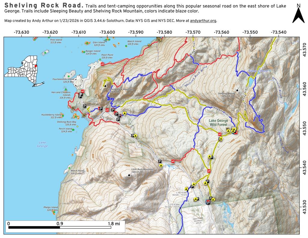 Shelving Rock Road and Dacy Clearing Road