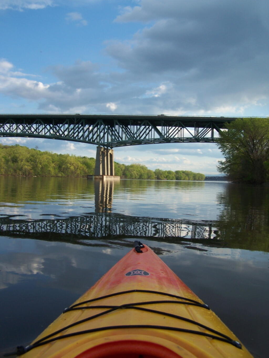Patroon Island Bridge Reflects Onto the River