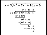 Polynomial Long Division Worksheets Remainder Theorem Remainder