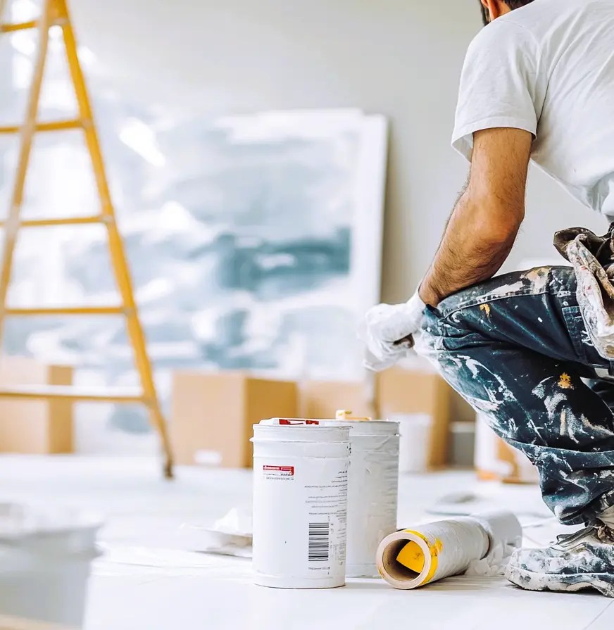 man working as a painter