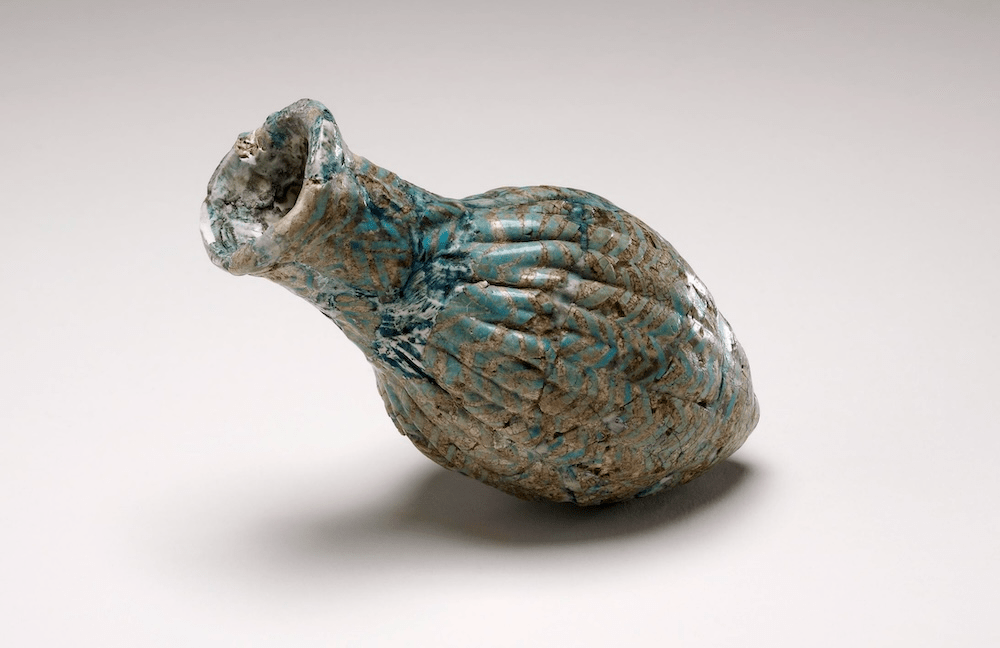 Kassite, core-formed, glass vessel showing weathering. Ur, 1200-1300 BCE, British Museum 120659. © The Trustees of the British Museum.