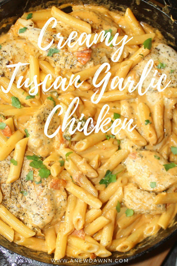 Creamy Tuscan Garlic Chicken with Pasta Recipe