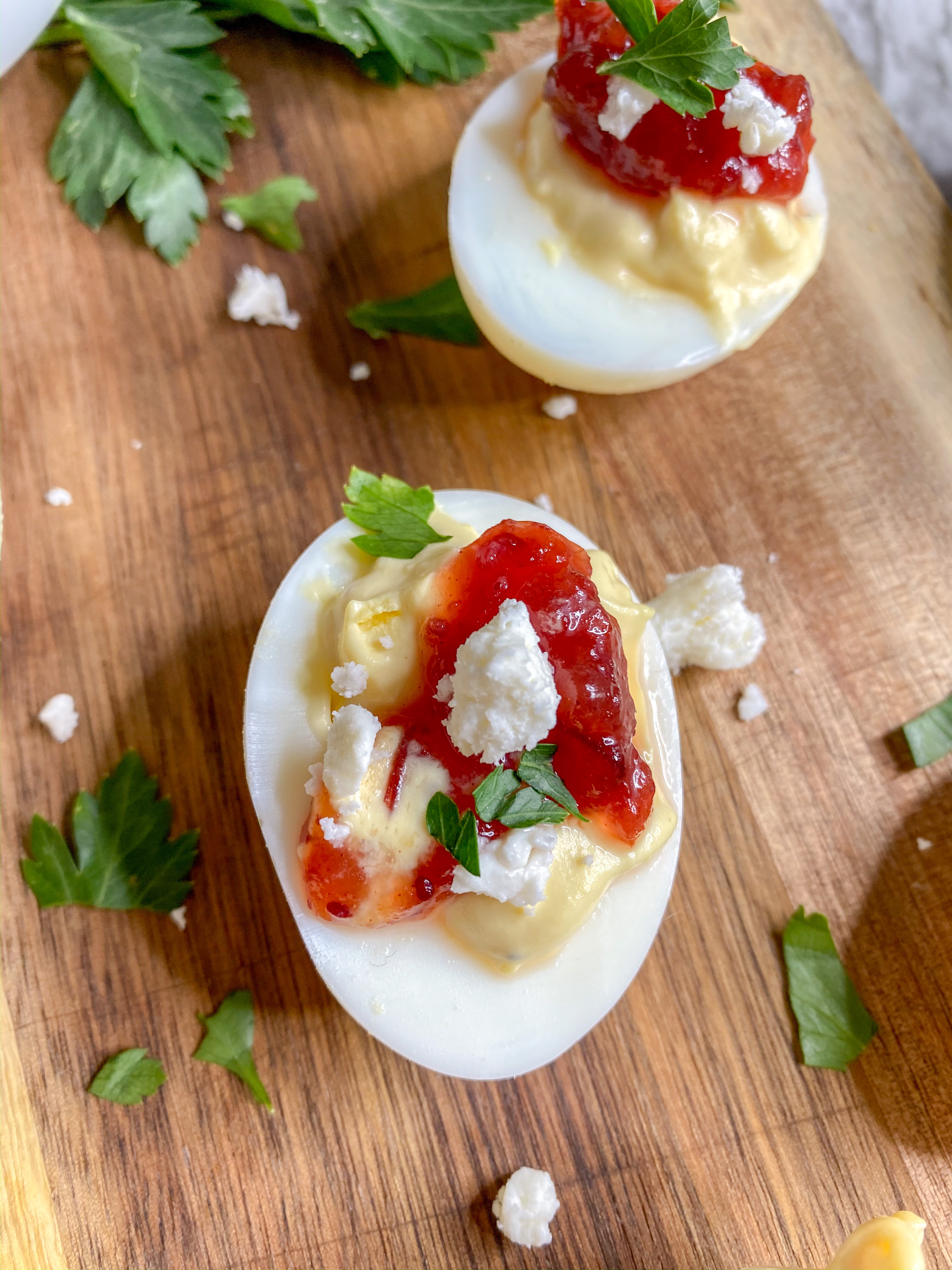 Cranberry Feta Deviled Eggs