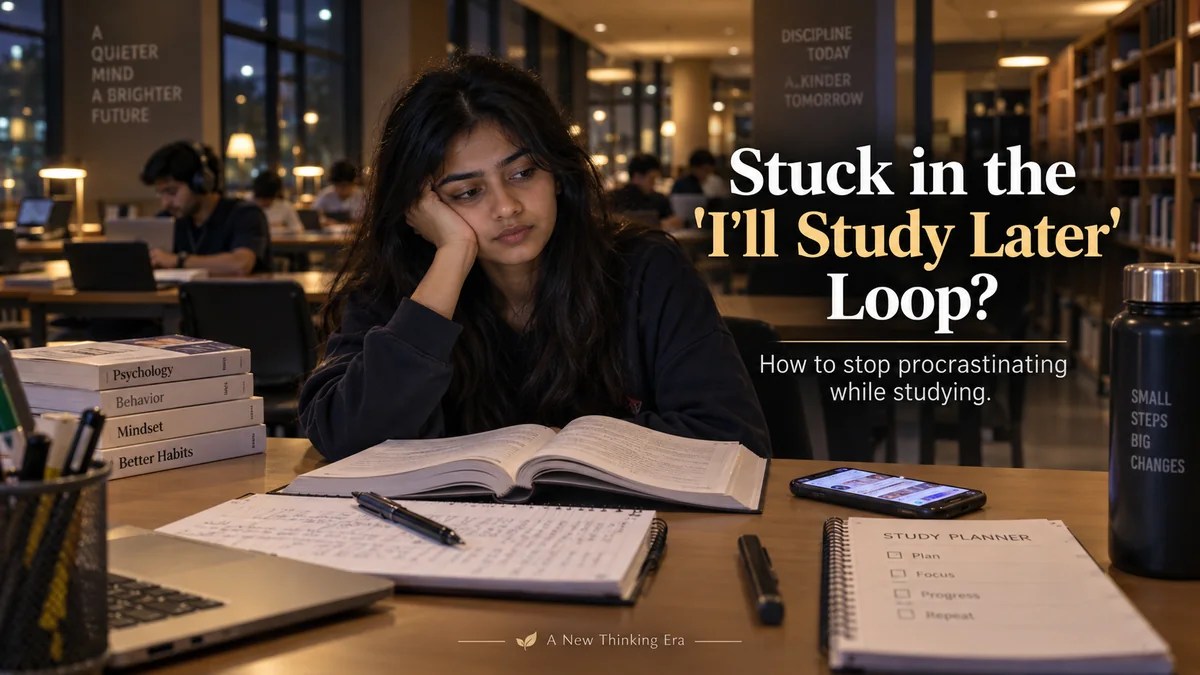Student struggling to begin studying, illustrating how to stop procrastinating while studying
