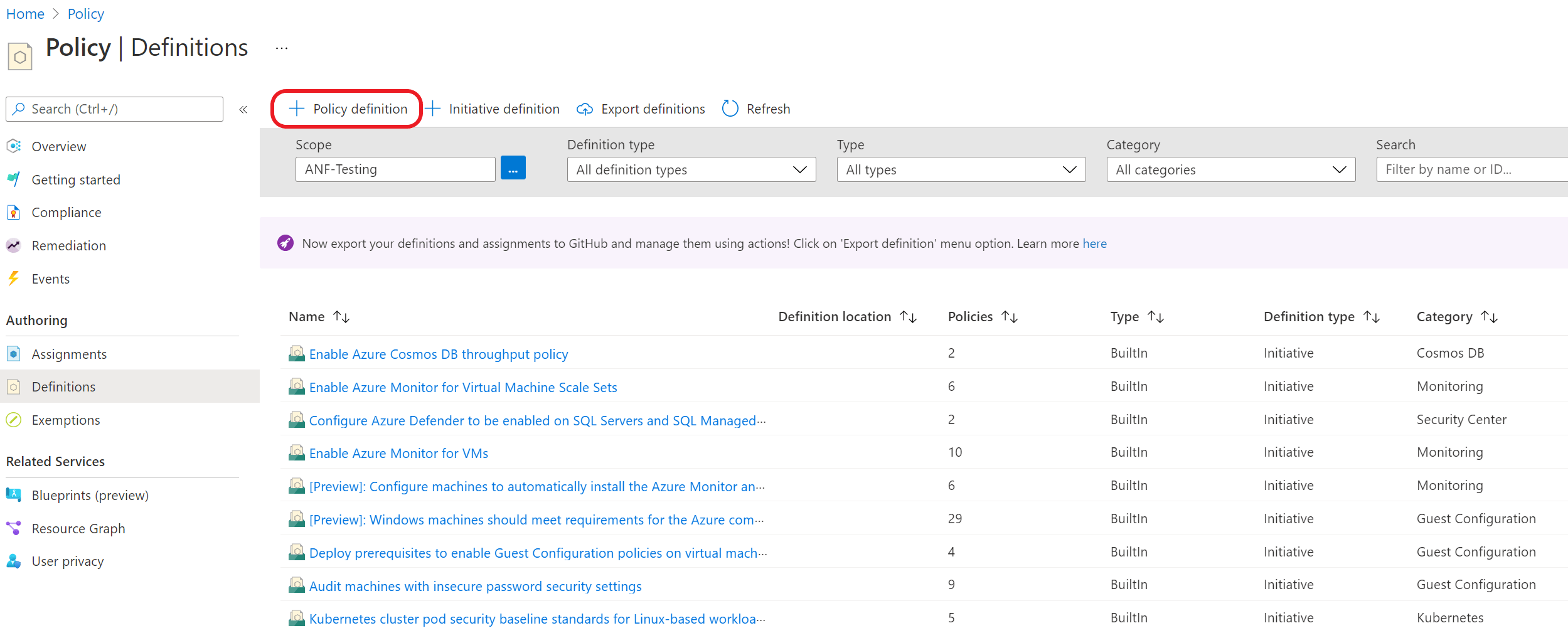 Enforce Snapshot Policies with Azure Policy