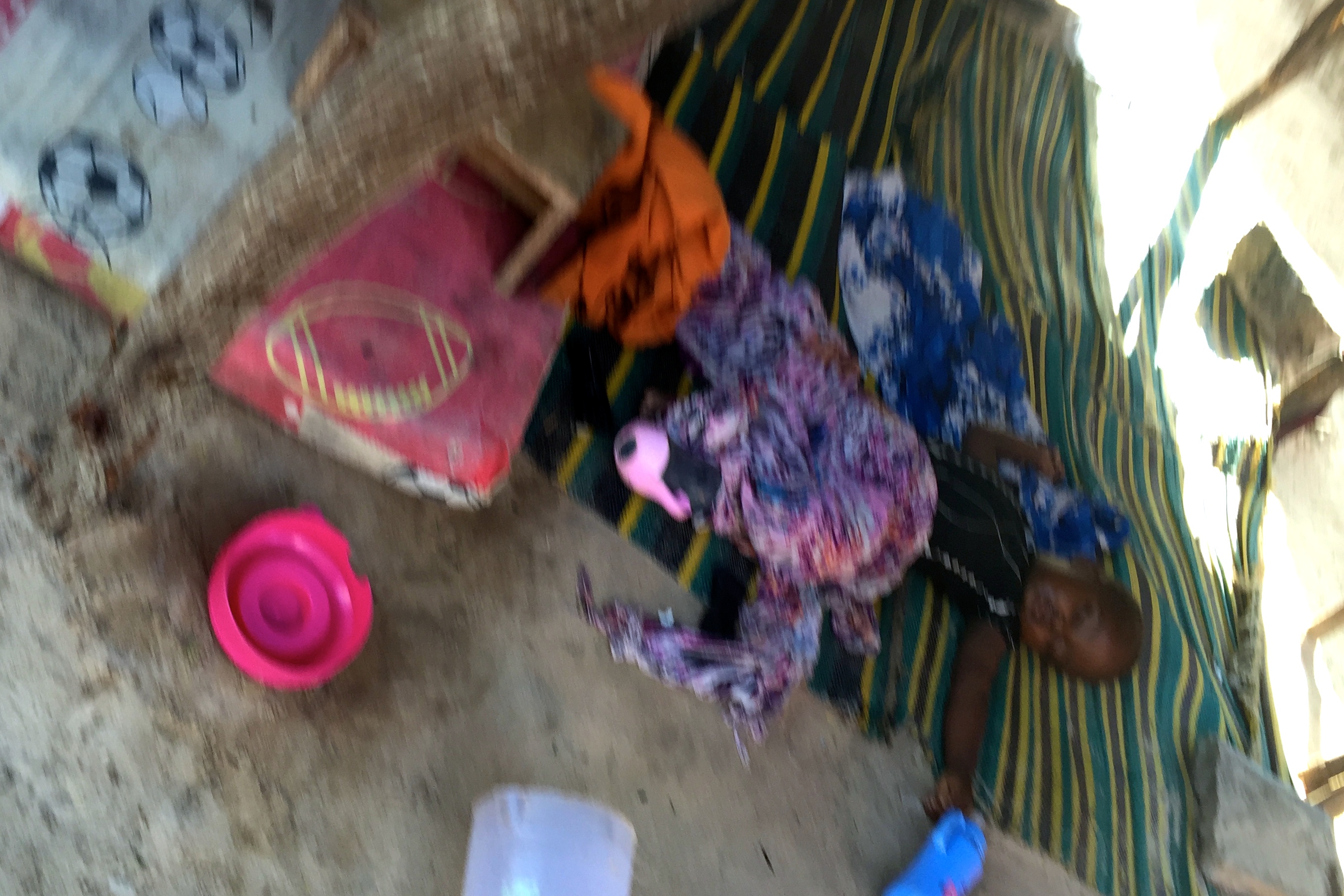 Baby in refugee camp