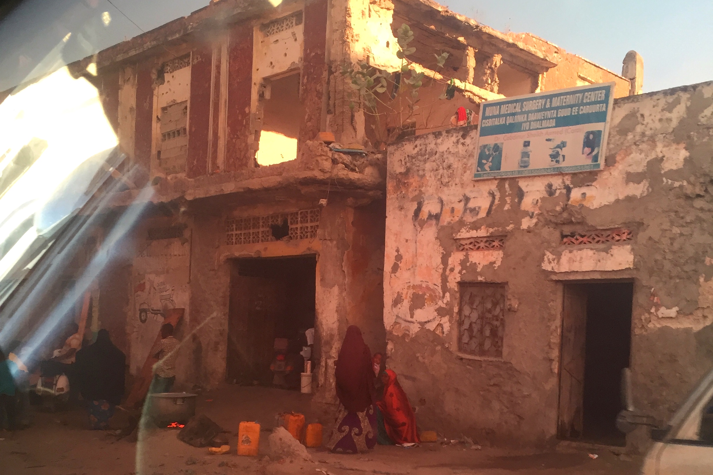 Street scene/damaged buildings