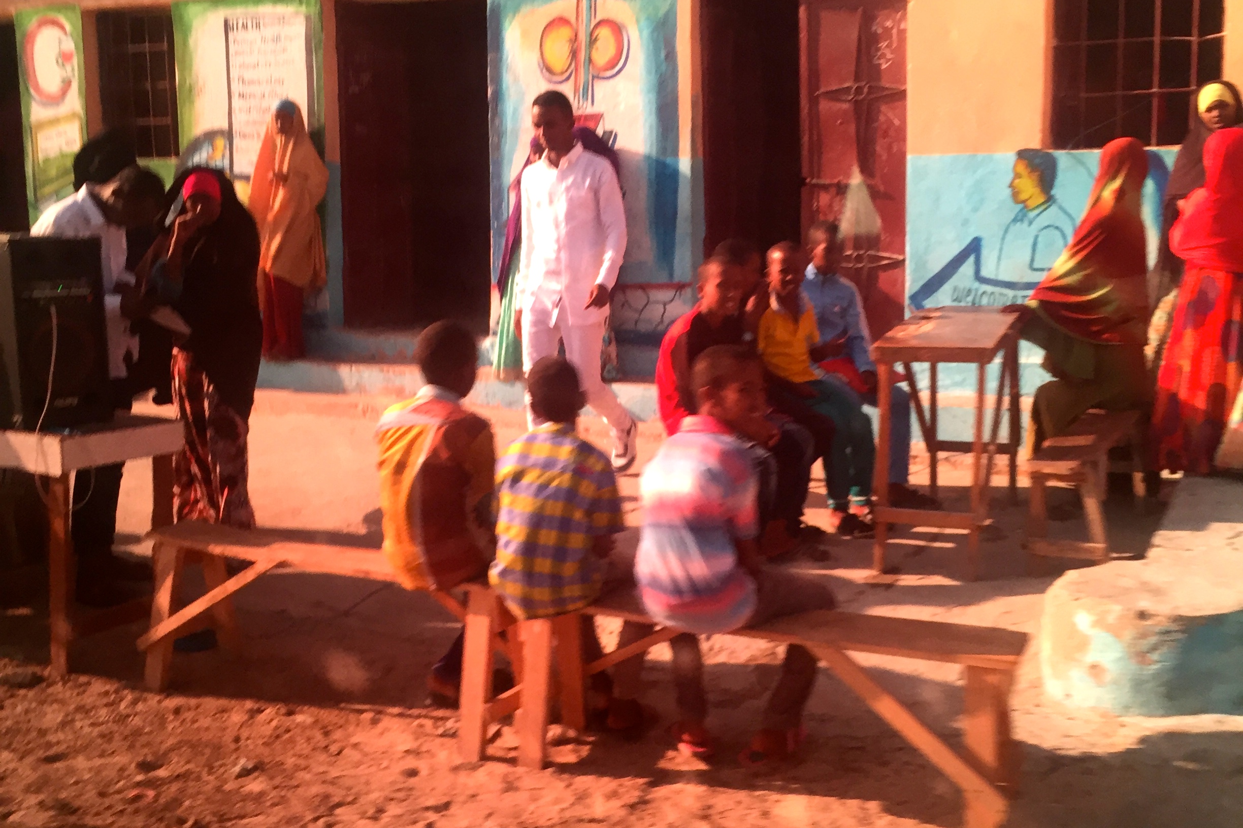 Men and boys on street