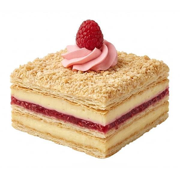 Napoleon Slice with Raspberries