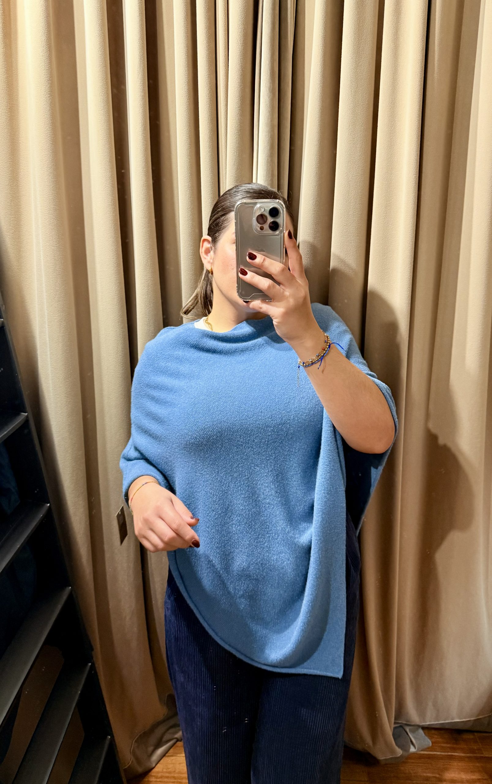 PONCHO PUNTO AZULINO