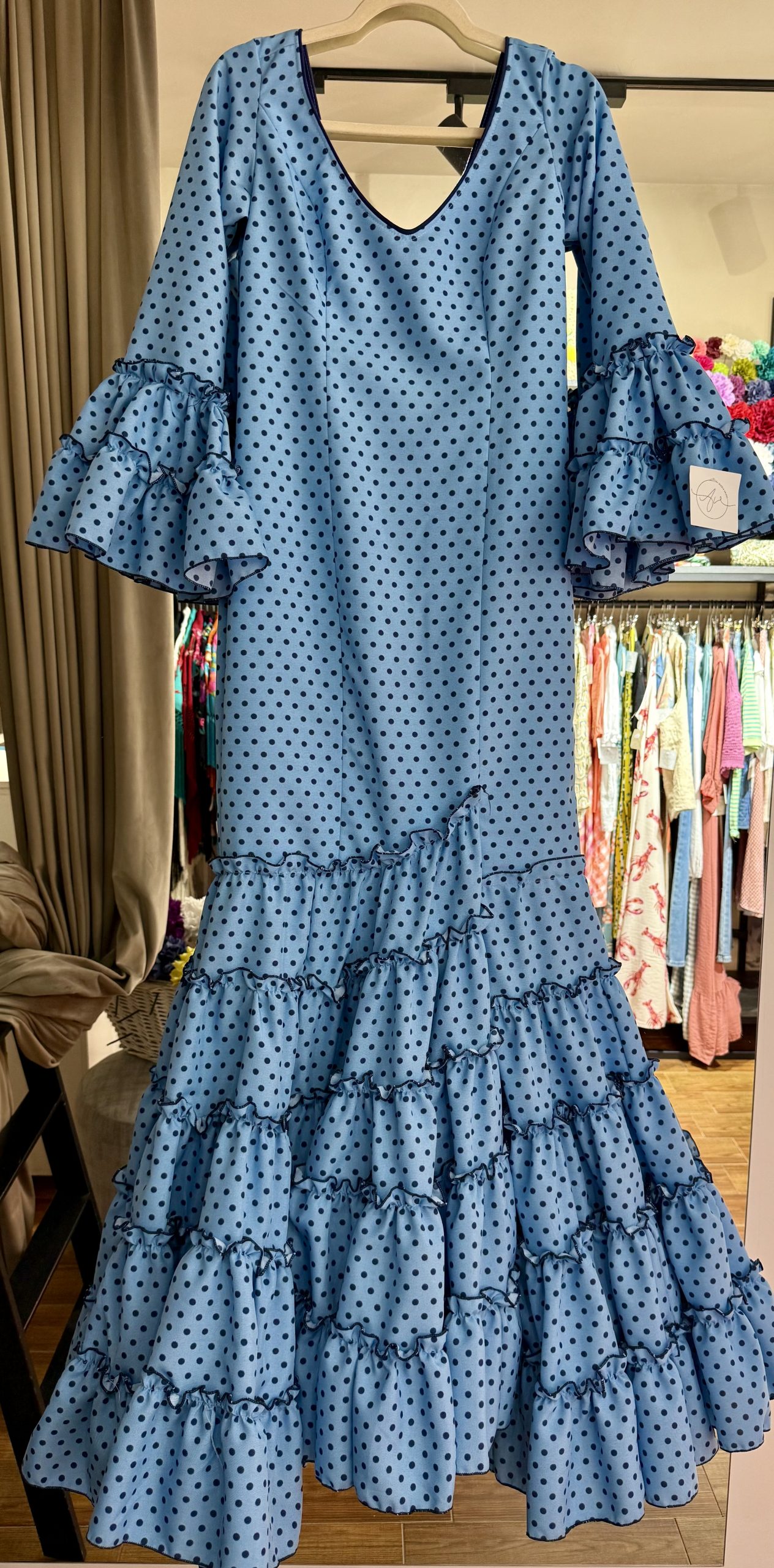 VESTIDO FLAMENCA CELESTE LUNAR T38