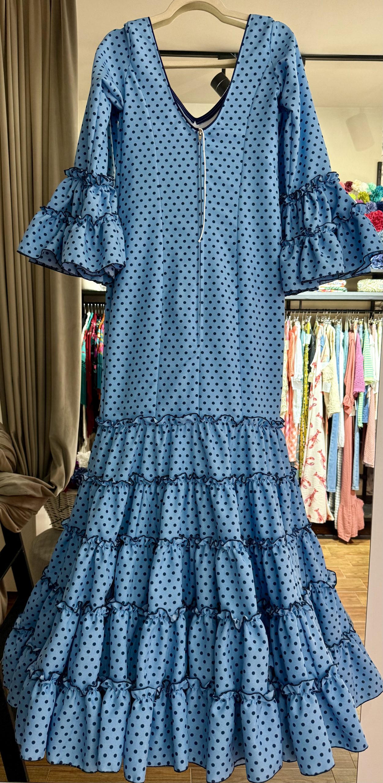 VESTIDO FLAMENCA CELESTE LUNAR T38: imagen 4