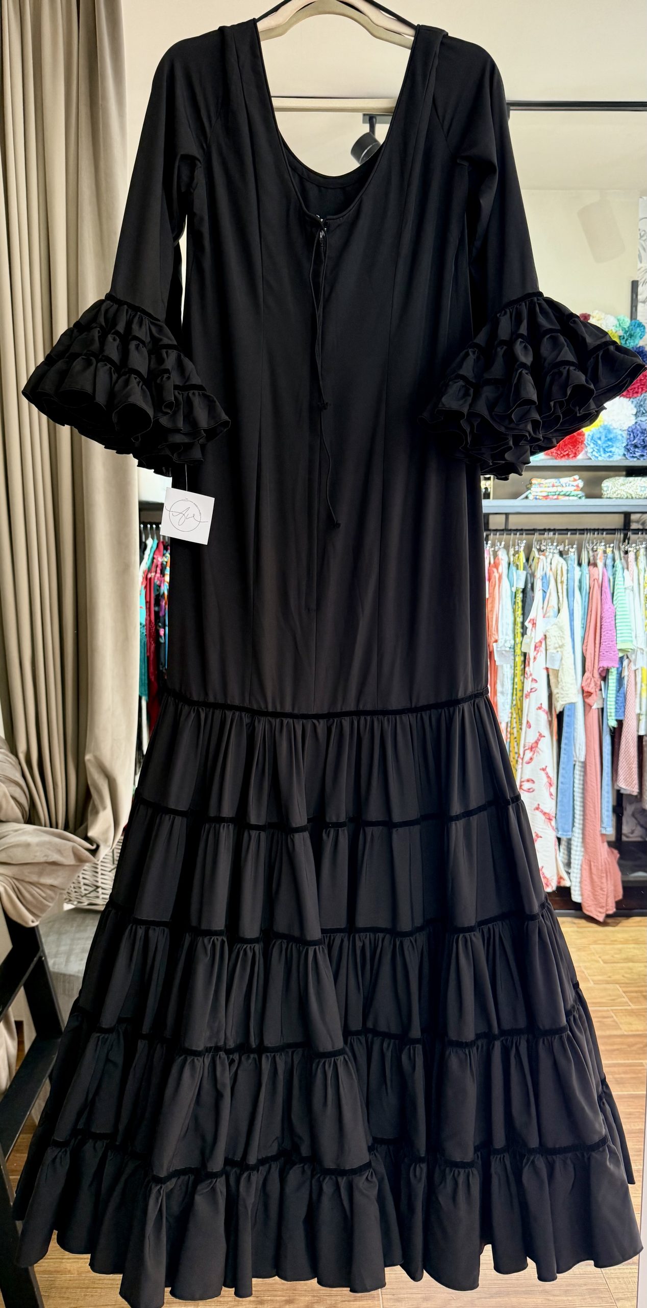 VESTIDO FLAMENCA CANASTERO NEGRO T. M/L: imagen 3