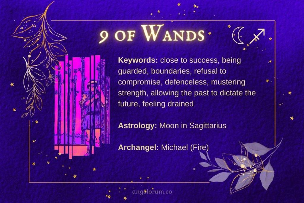 9 of Wands Angelic Tarot Card Meanings, Keywords and Correspondences