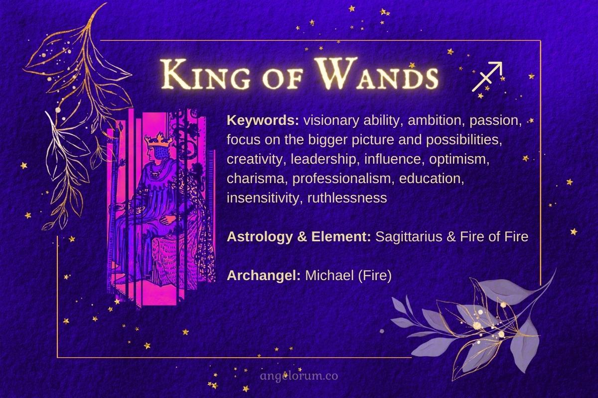 king of wands angelic tarot card meanings keywords and corresopondences
