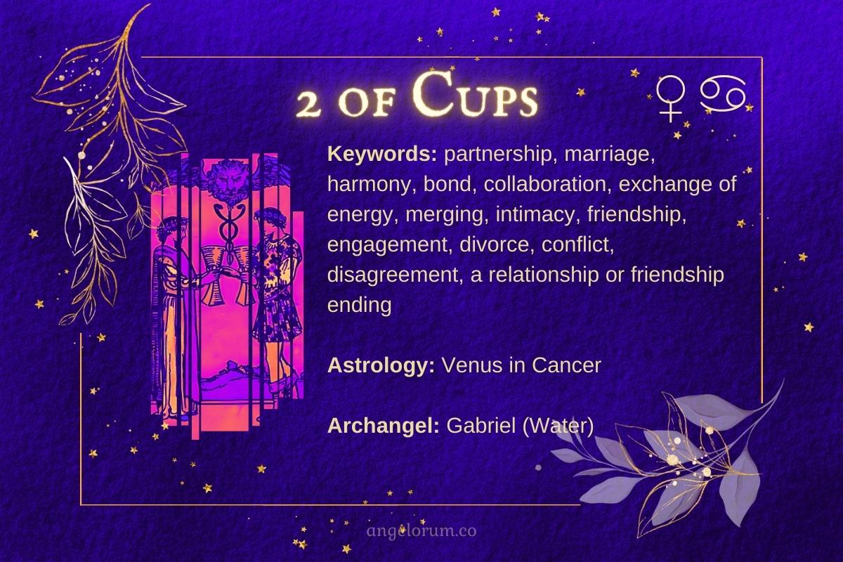 2 of Cups Angelic Tarot Card Meanings Keywords and Correspondences