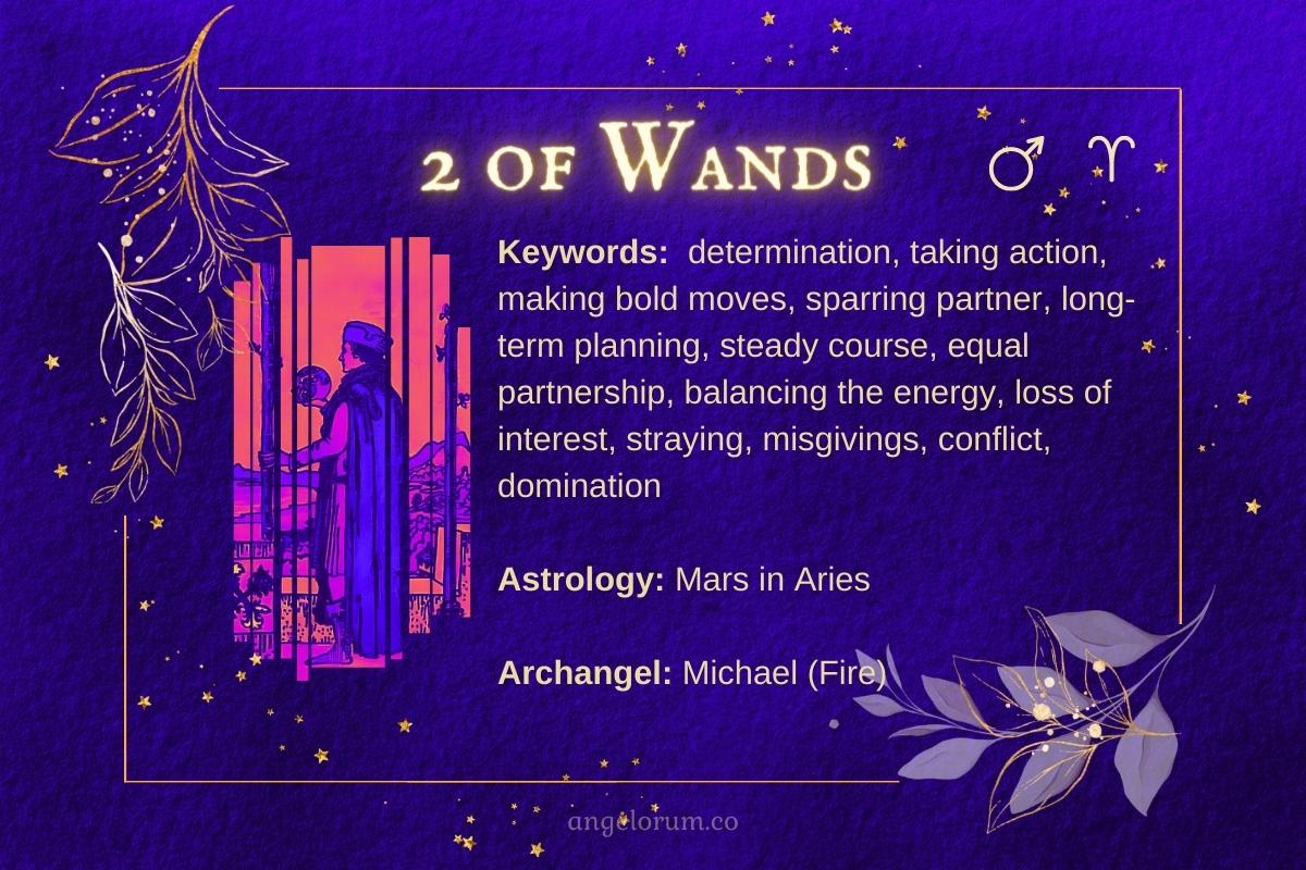 2 of Wands Angelic Tarot Card Meanings Keywords and Correspondences