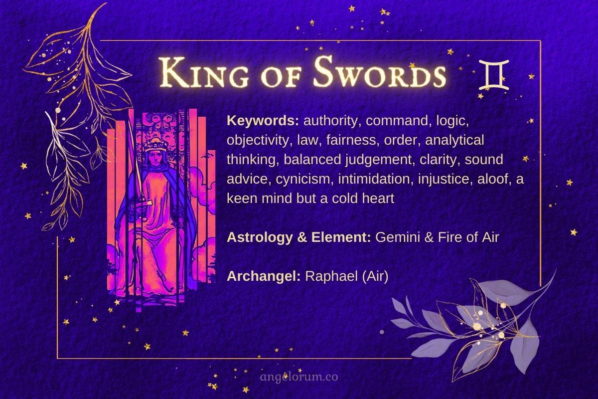 King of Swords Angelic Tarot Card Meanings Keywords and Correspondences