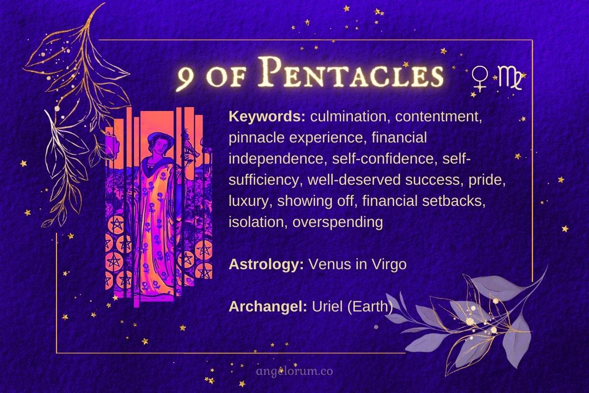 9 of Pentacles Angelic Tarot Card Meanings