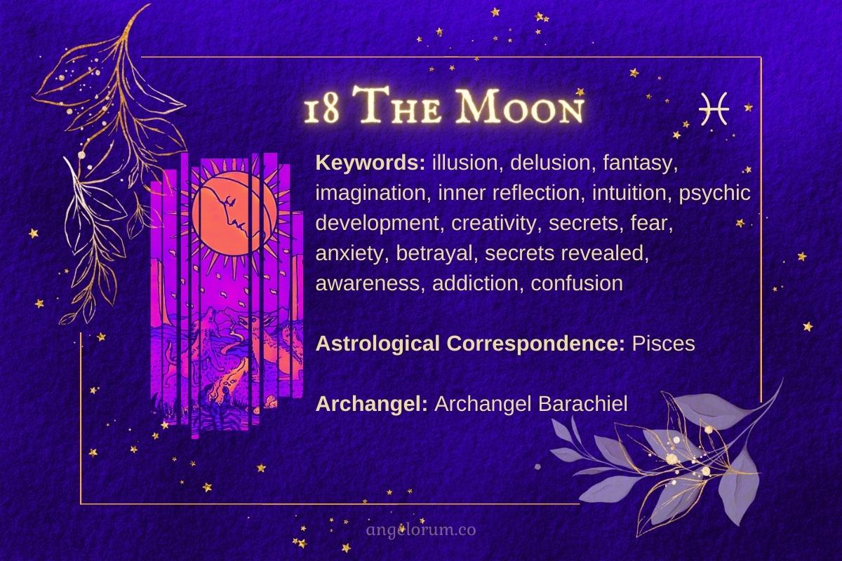 The Moon Angelic Tarot Card Meanings Keywords and Correspondences