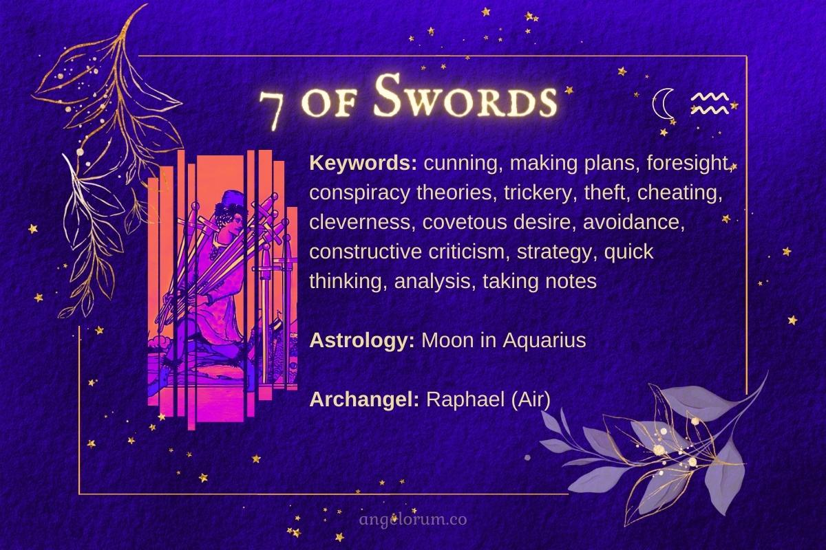 7 of Swords Angelic Tarot Card Meanings Keywords and Correspondences