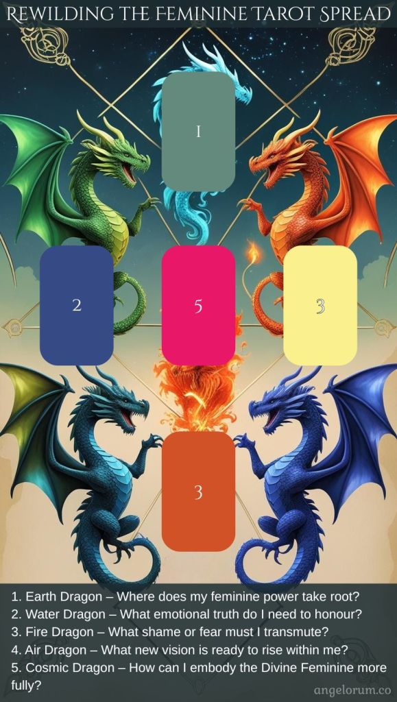 rewilding the divine feminine with the dragons tarot spread