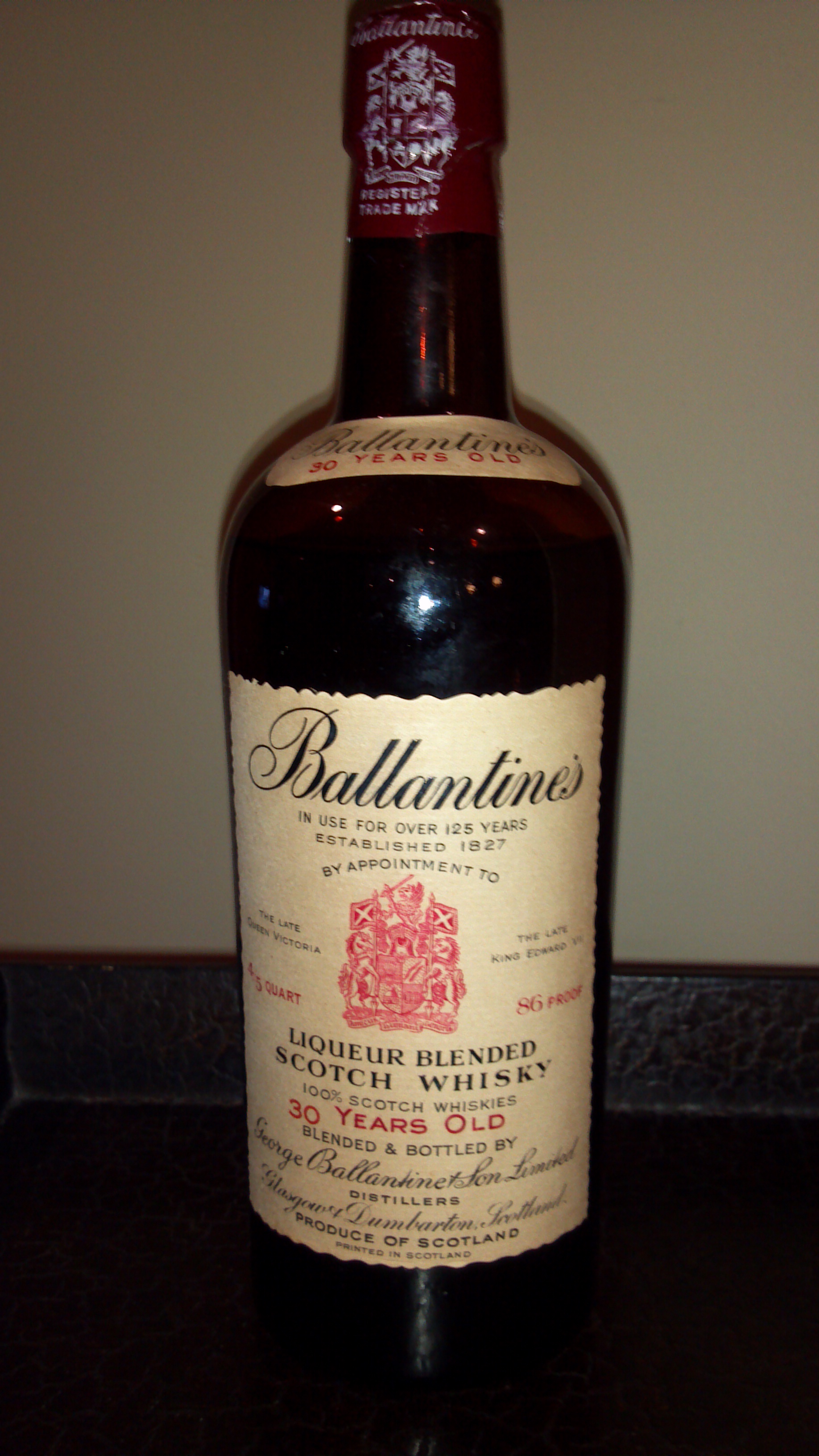 Investigation Conclusion 195256 Ballantine’s, 30 Years Old, 192226