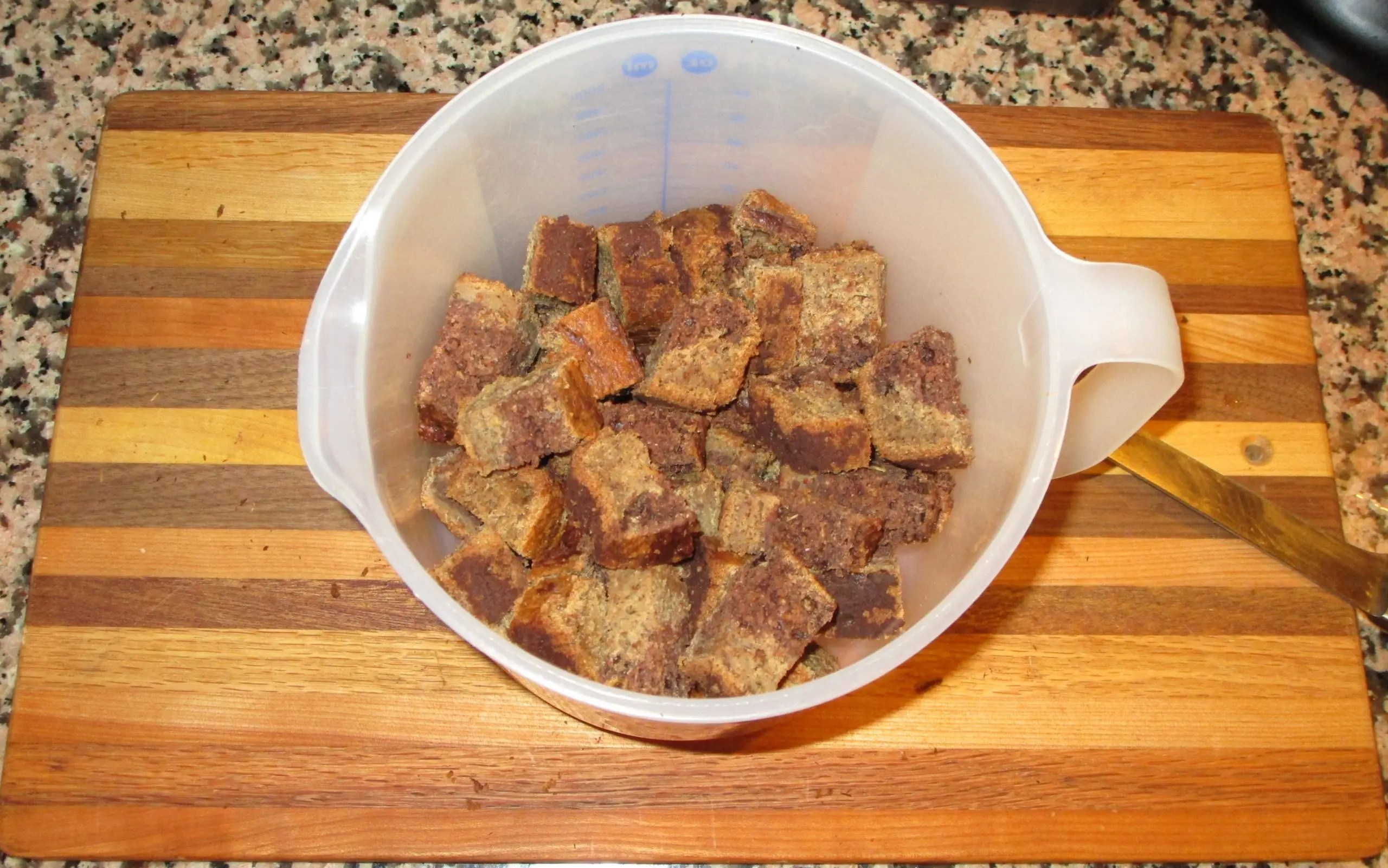 cube cake for bread pudding