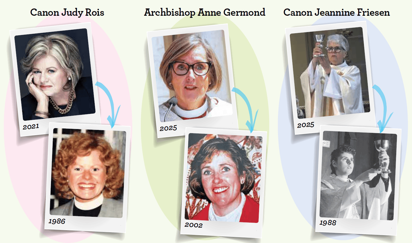 Photo credits, clockwise from top left: Genevieve Caron; Christopher Dunn; courtesy of Christ Church Cathedral, Victoria; Ian Inniss; Diocese of Algoma Archives; courtesy of Judy Rois