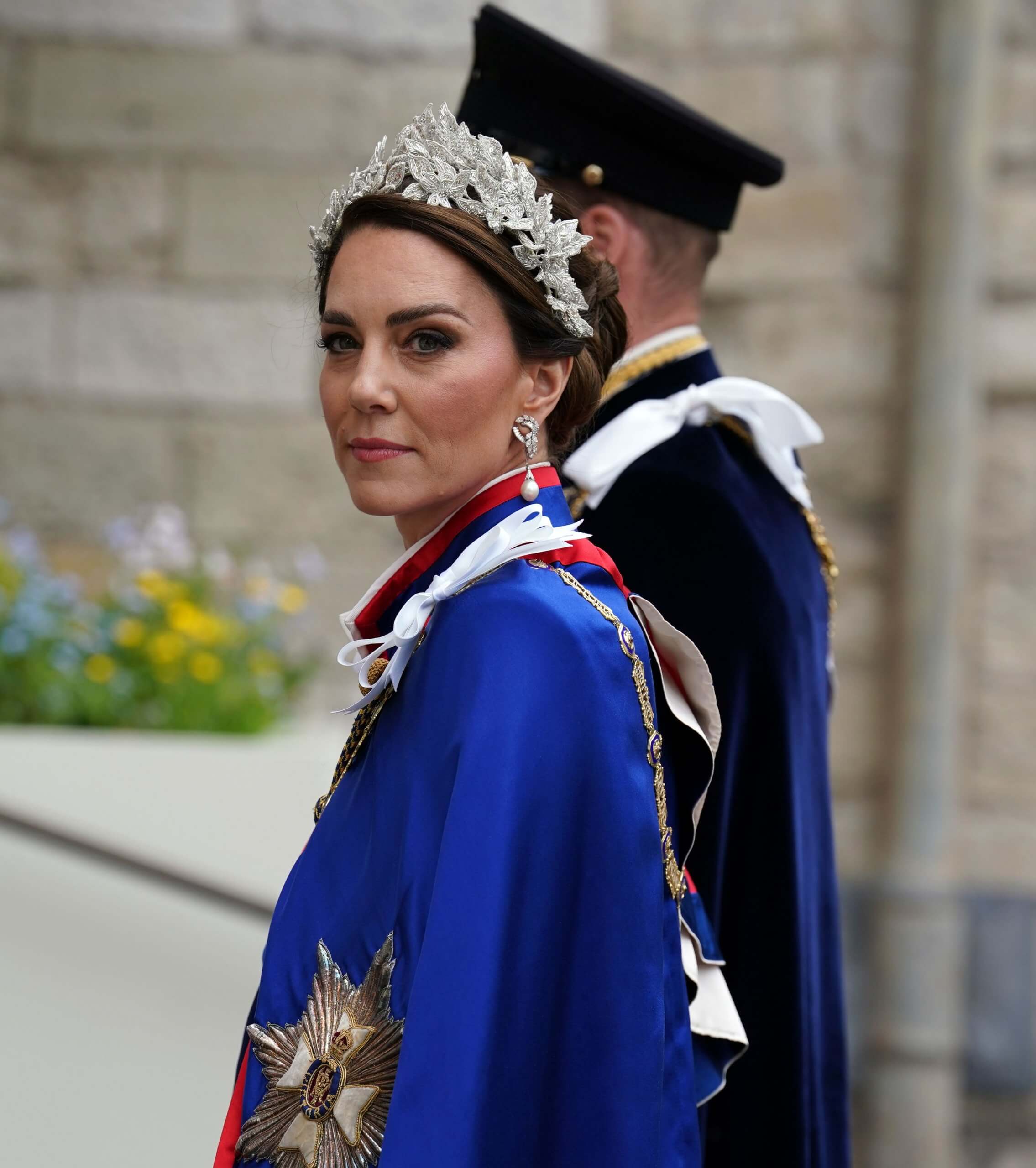 Princess of Wales in ivory Alexander McQueen gown and regal robe