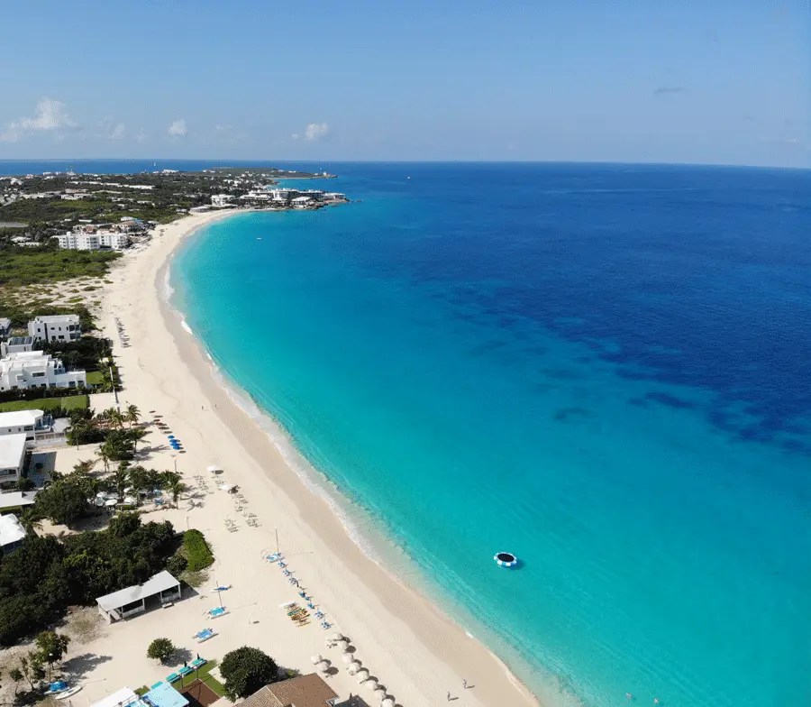 Meads bay in Anguilla, private boat charter pickup location