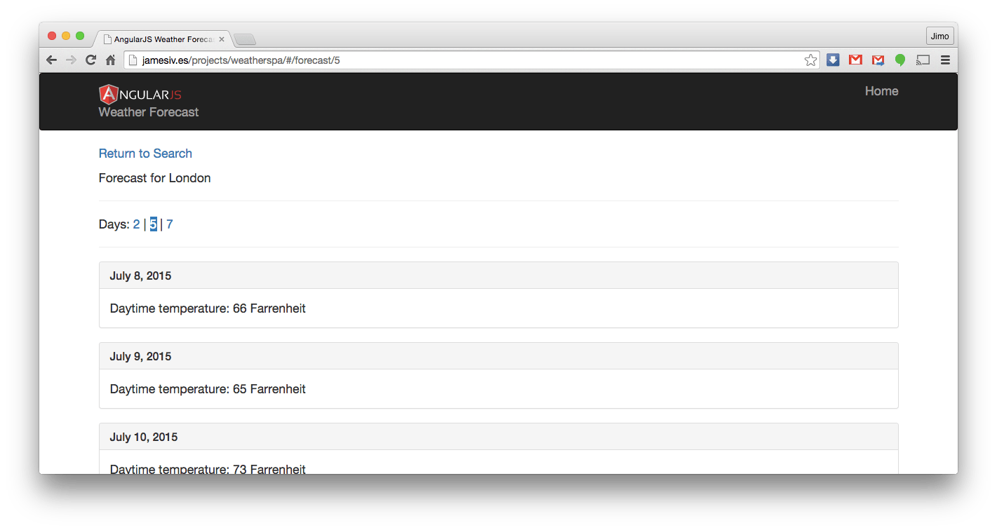 Weather Forecast App Created Using AngularJS Angular Script