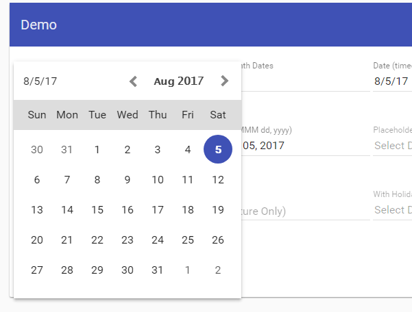 Customisable Angular Material Date Picker | Angular