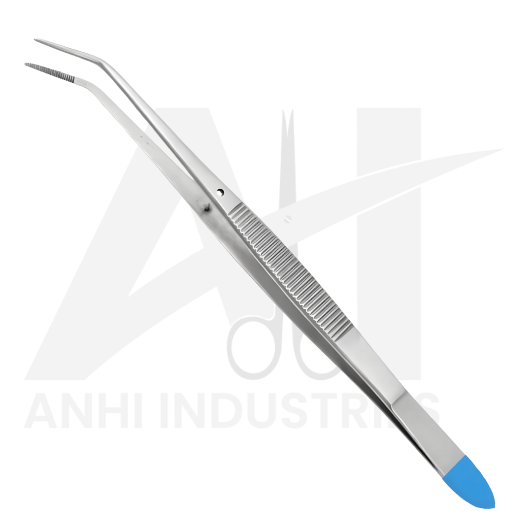 Non-Sterile Single Use Tooth Tweezer Angled,Serrated
