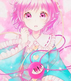 The video game character koishi komeiji is a child with to shoulders length green hair and green eyes. Touhou Koishi And Komeiji Anime 723491 On Animesher Com