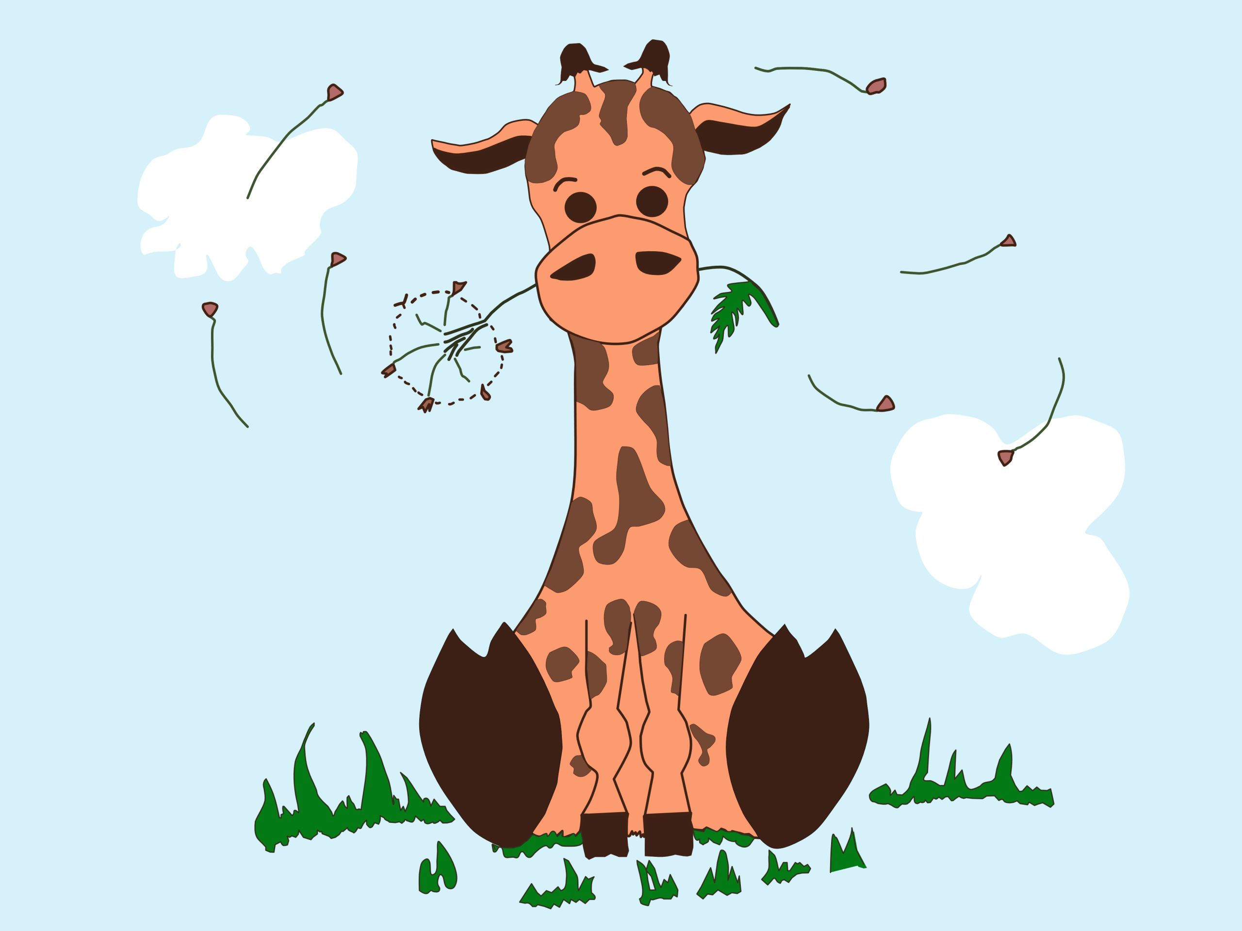 baby giraffe illustration by anique the illustrator