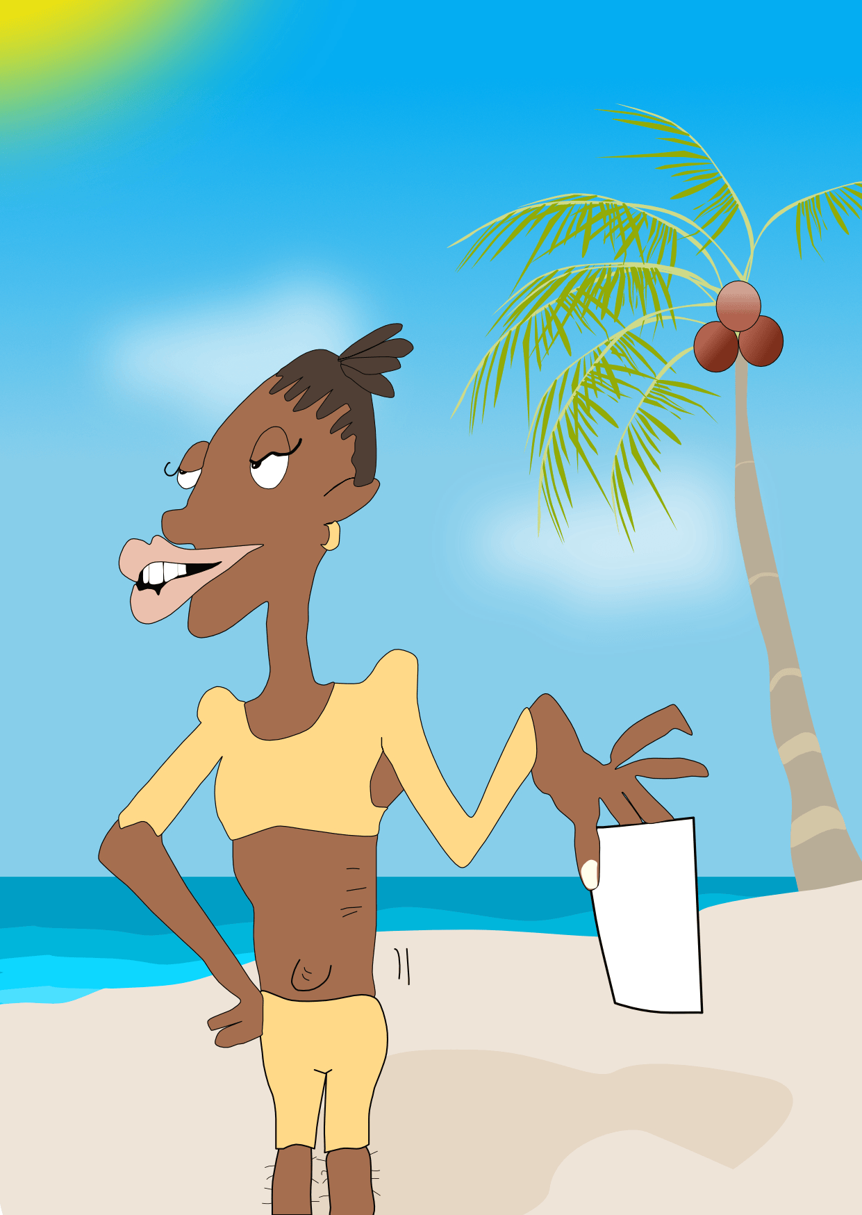 sketel boom at the beach illustration by anique myles