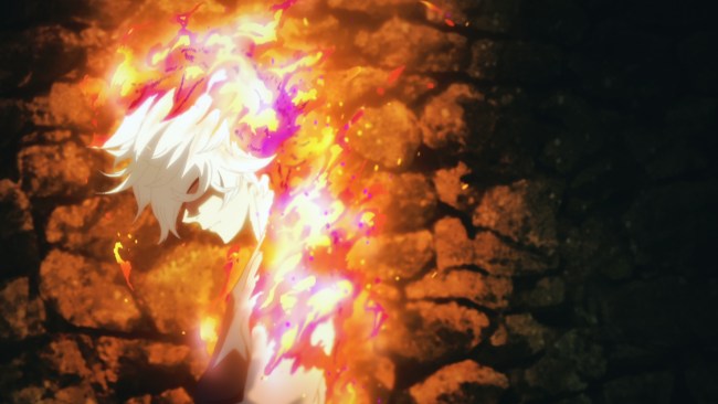 hell's paradise gabimaru flames anime still