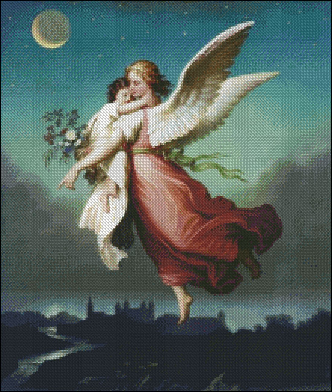 Vintage Guardian Angel Carries Child – Ankicoleman Designs Cross