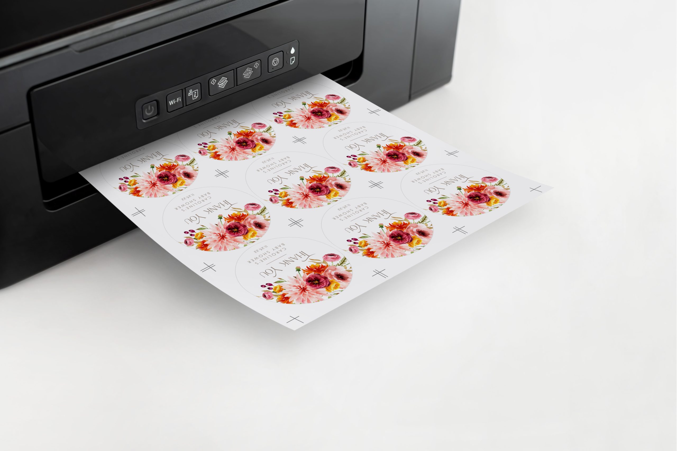 Printable Fall Floral Favor Circles
