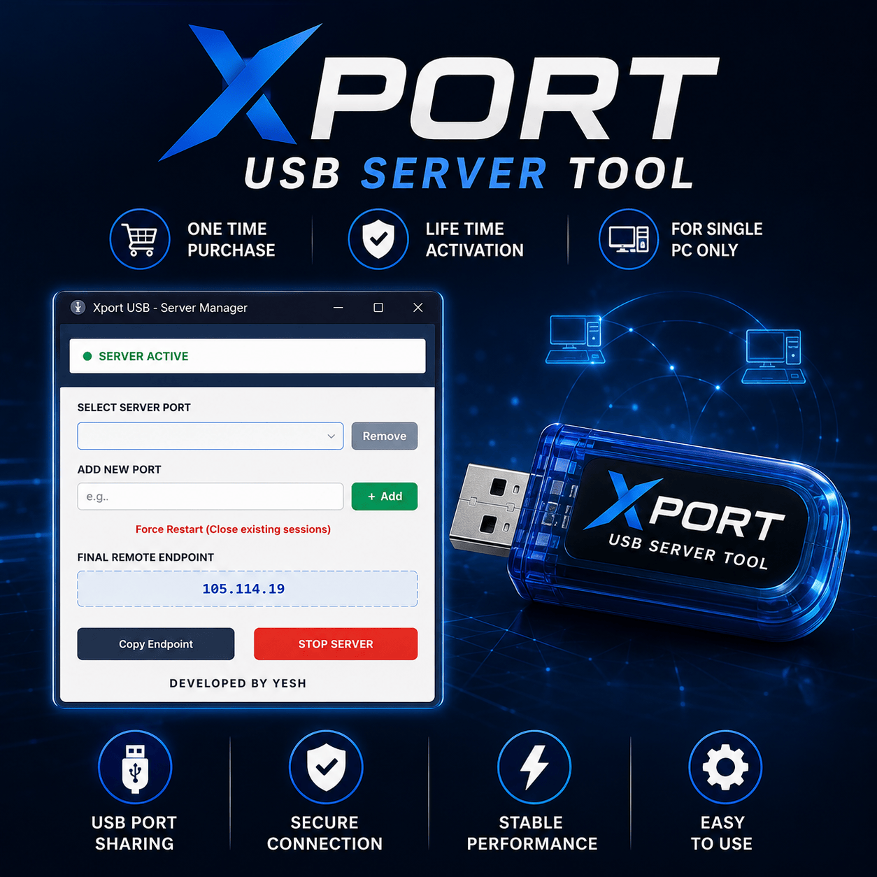 xport usb server tool