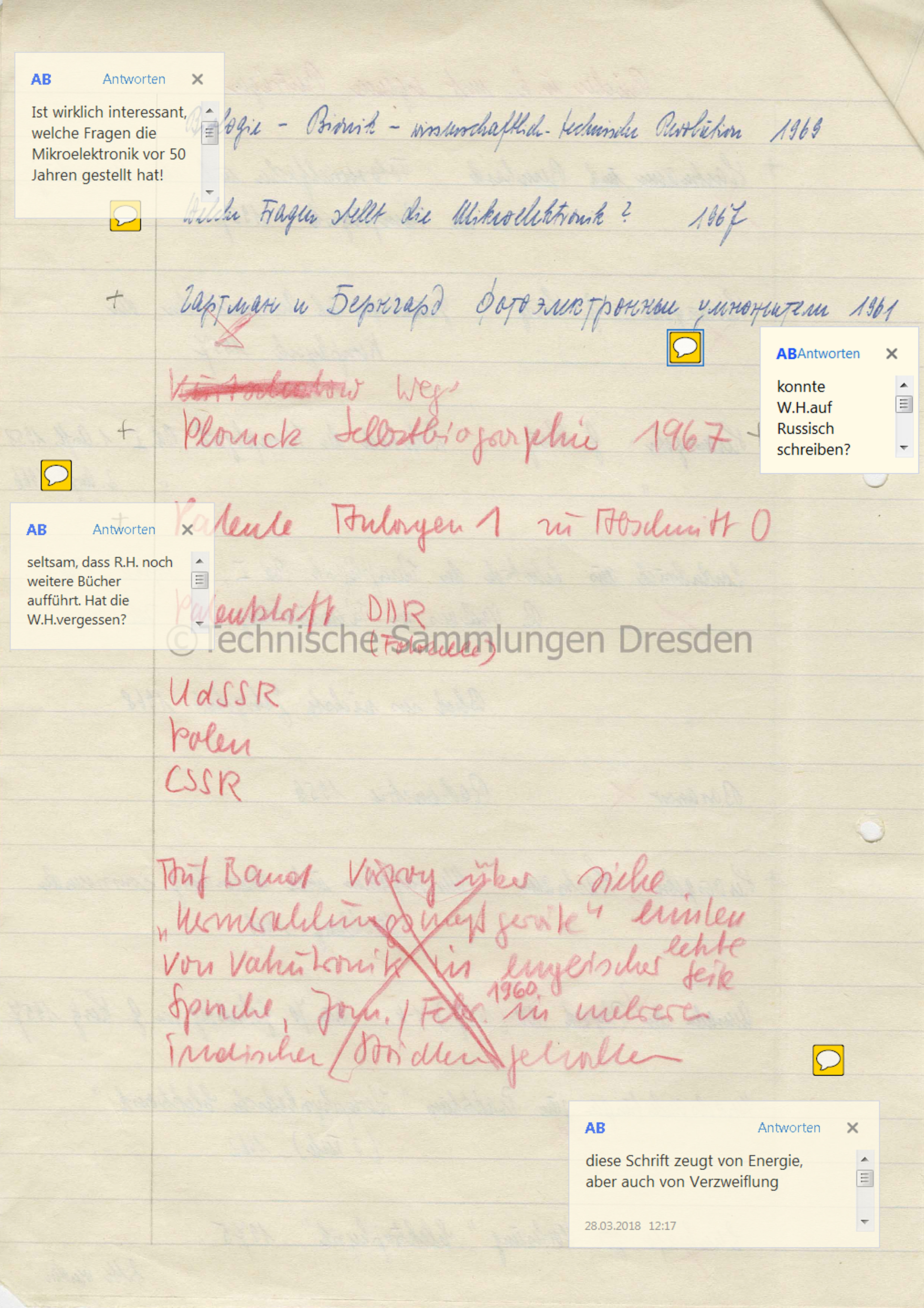 The adventures of WH, Kapitel 1: Diskriminator / Werner Hartmanns handschriftliche Biografie mit Vermerken von unterschiedlichen Autor_innen, 2018.