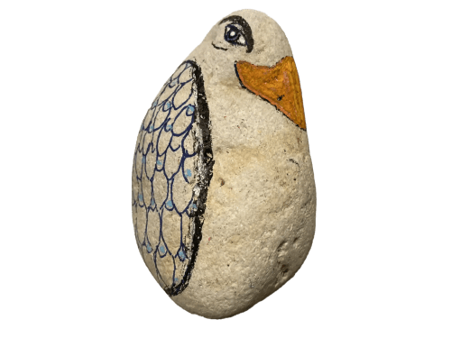 Terapi-sten: LunaFulda - tegnet sten - personlig gave - strandkunst - terapi-sten