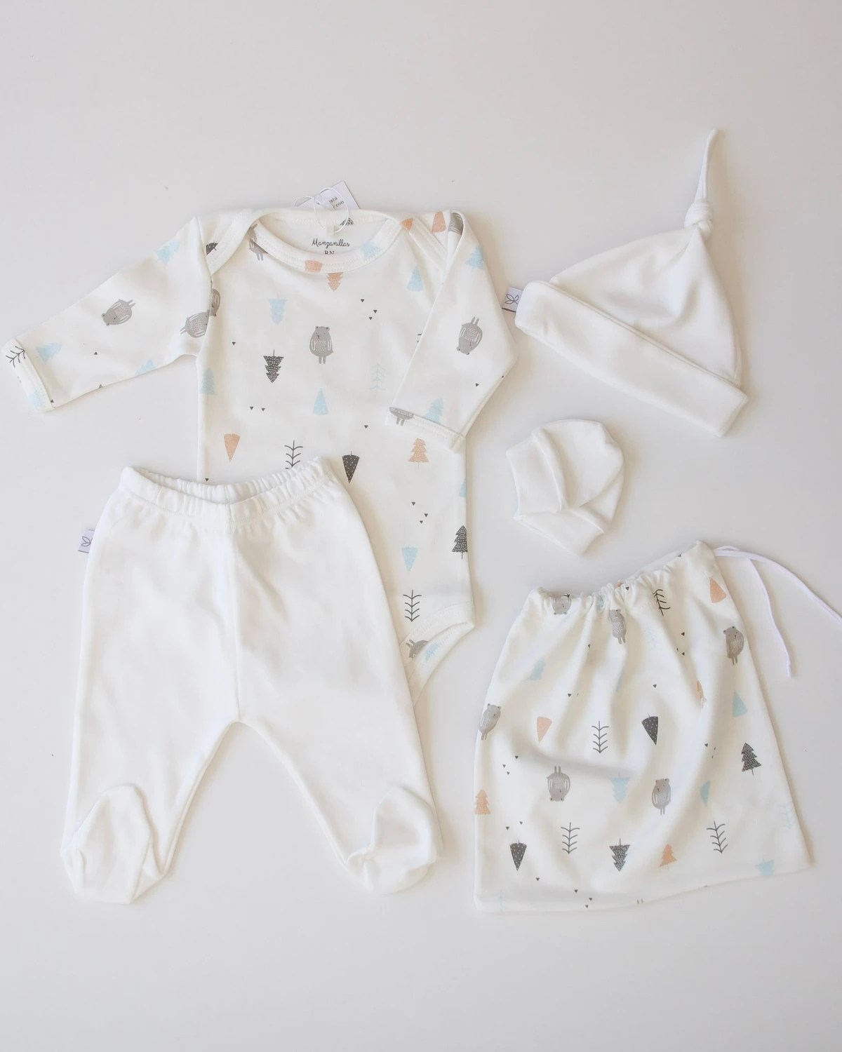 Manzanilla Conjunto Ushuaia 5 Piezas Blanco Ositos Unisex
