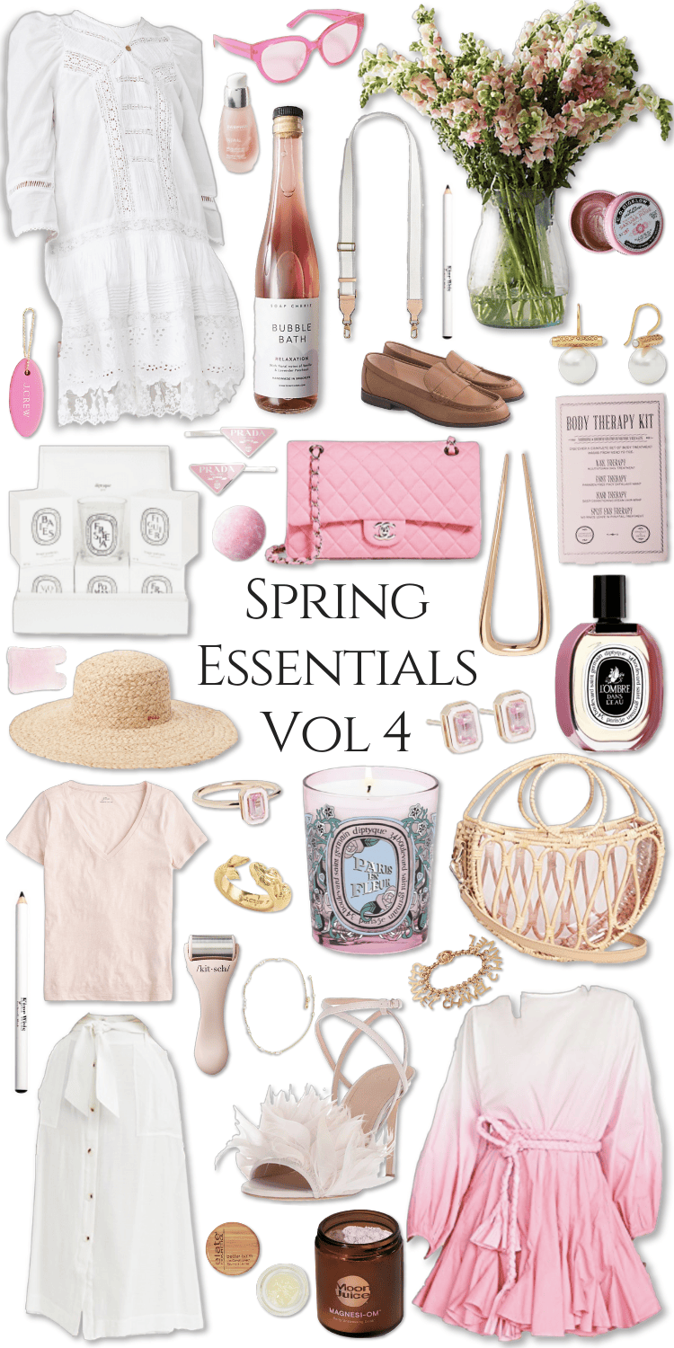 Spring Essentials Volume 4 What to Wear Spring Trends Fashion Clean Beauty Spring Makeover Pink Outfits Gingham, Chanel, Barbour, KJP, J. Crew, Prada and More by Annie Fairfax