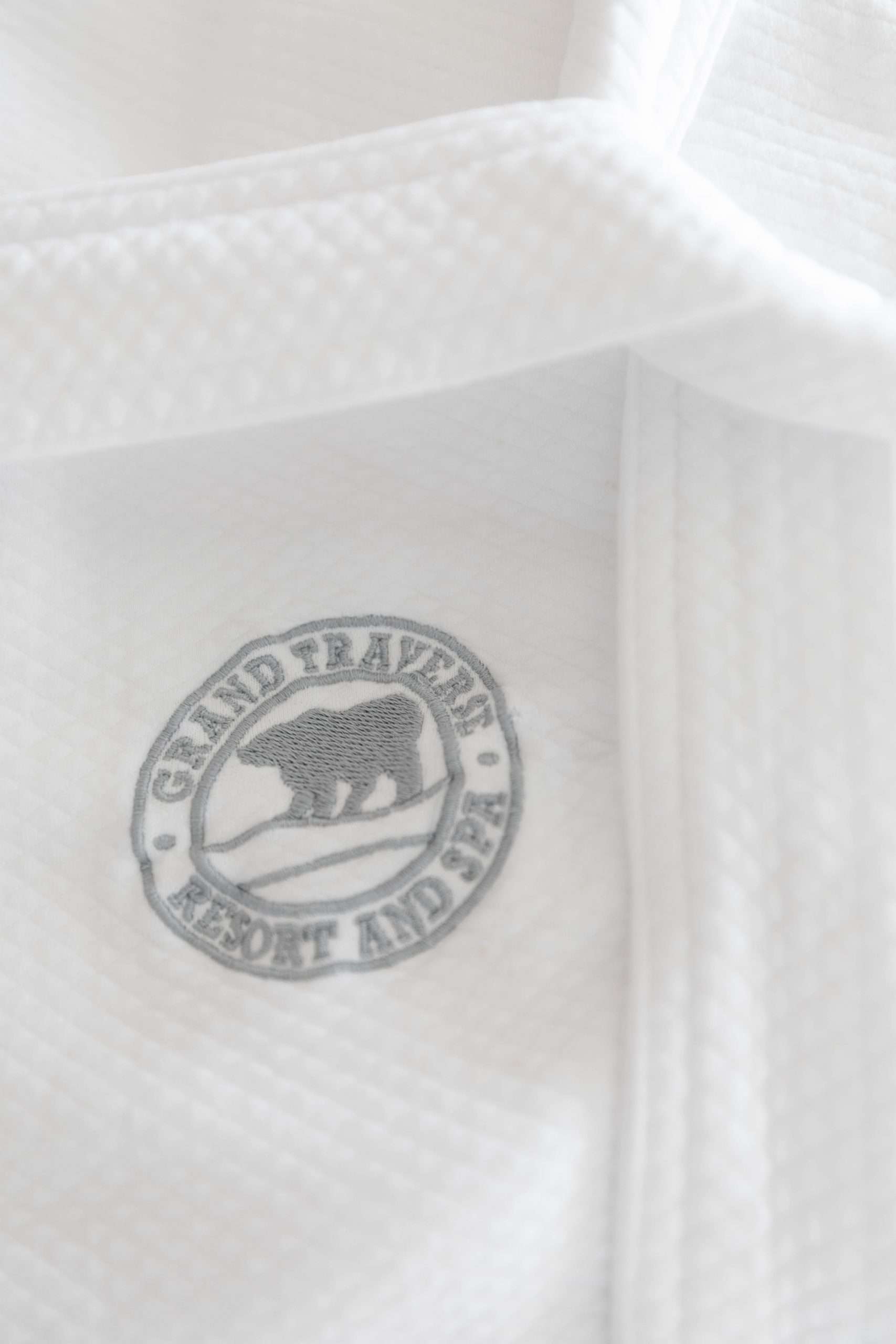Embroidered Hotel Room Robe Grand Traverse Resort & Spa in Acme Traverse City Michigan Photographed by Annie Fairfax