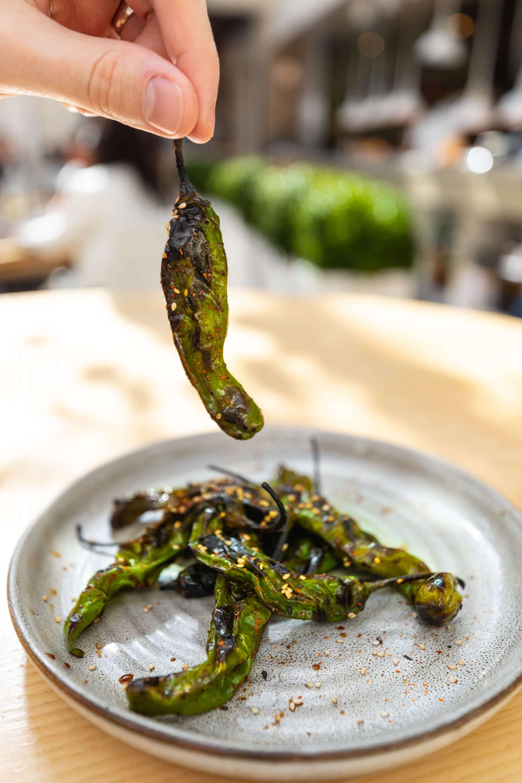 Grilled Shishito Peppers Summer House Santa Monica Vegan Friendly Gluten Free Restaurant in Chicago, Illinois Gold Coast by Annie Fairfax