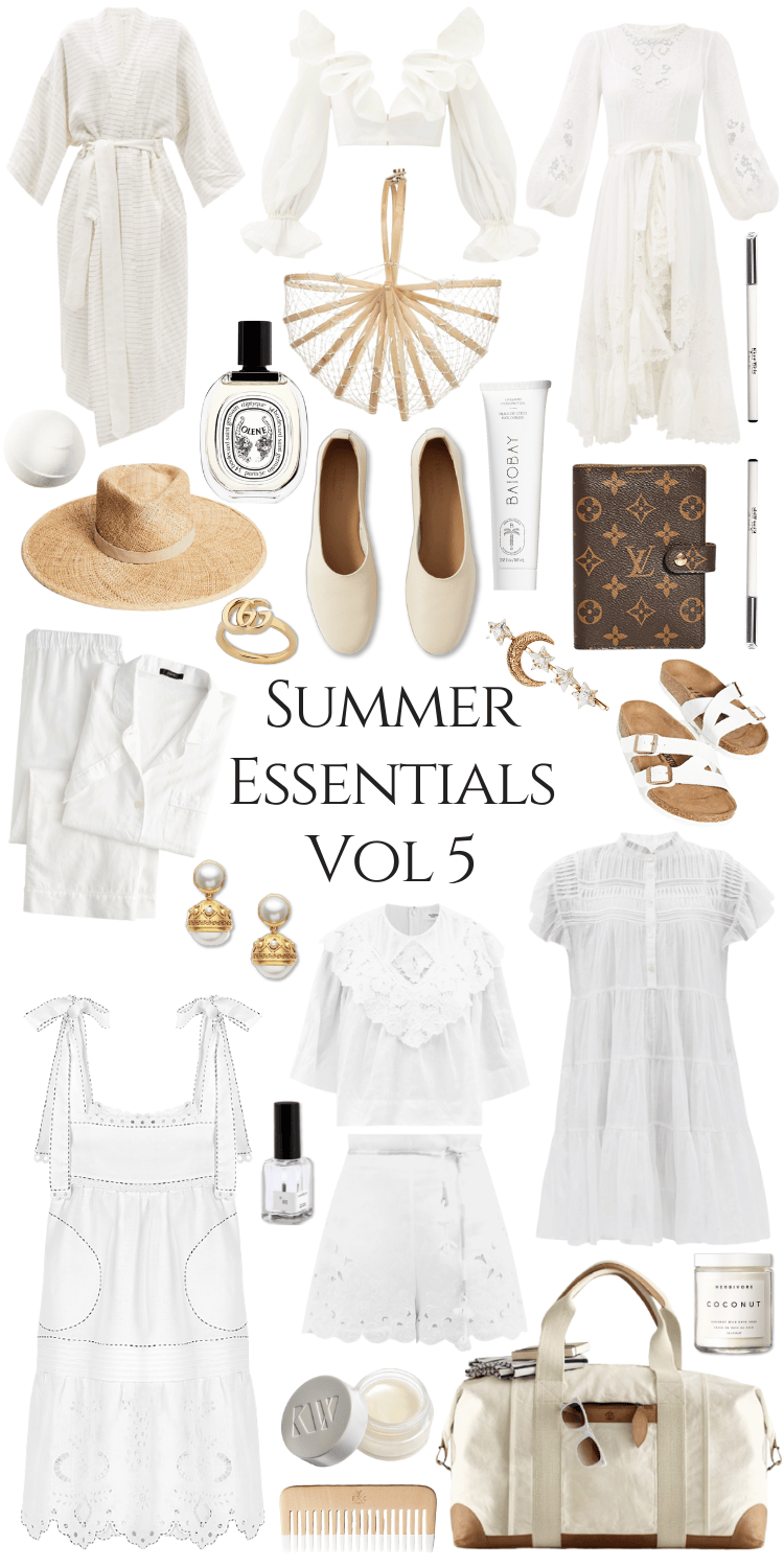 Summer Essentials Volume 5 by Annie Fairfax Cult Gaia Vita Kins Louis Vuitton Everlane J Crew Julie Vos Diptyque and More Warm Weather Womens Fashion